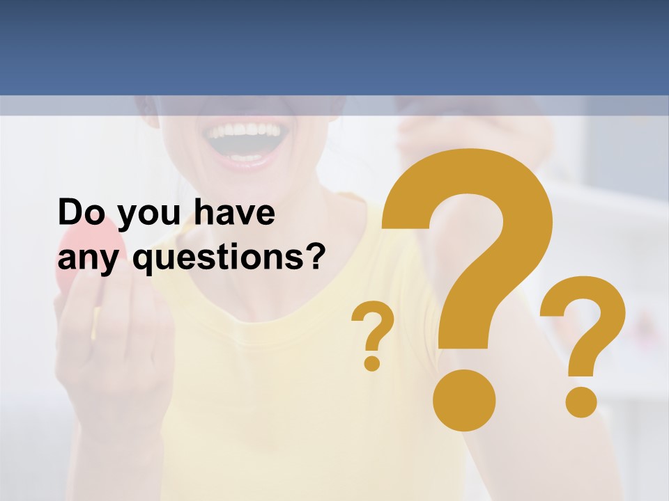 A Woman Holding A Piece Of Fruit In Her Hand PowerPoint Template