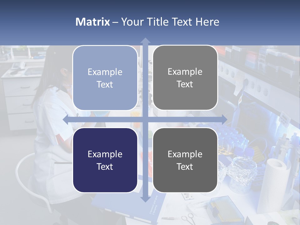 A Woman In A Lab Coat Is Doing Something PowerPoint Template