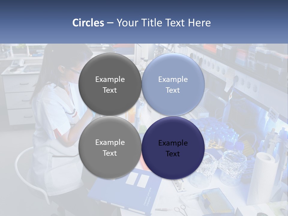 A Woman In A Lab Coat Is Doing Something PowerPoint Template