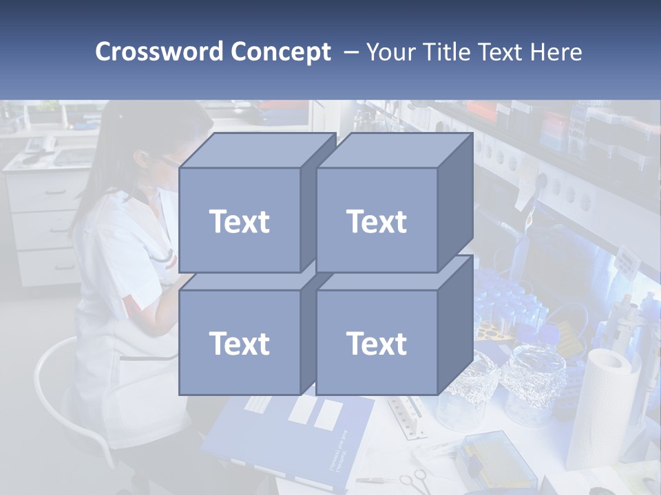 A Woman In A Lab Coat Is Doing Something PowerPoint Template