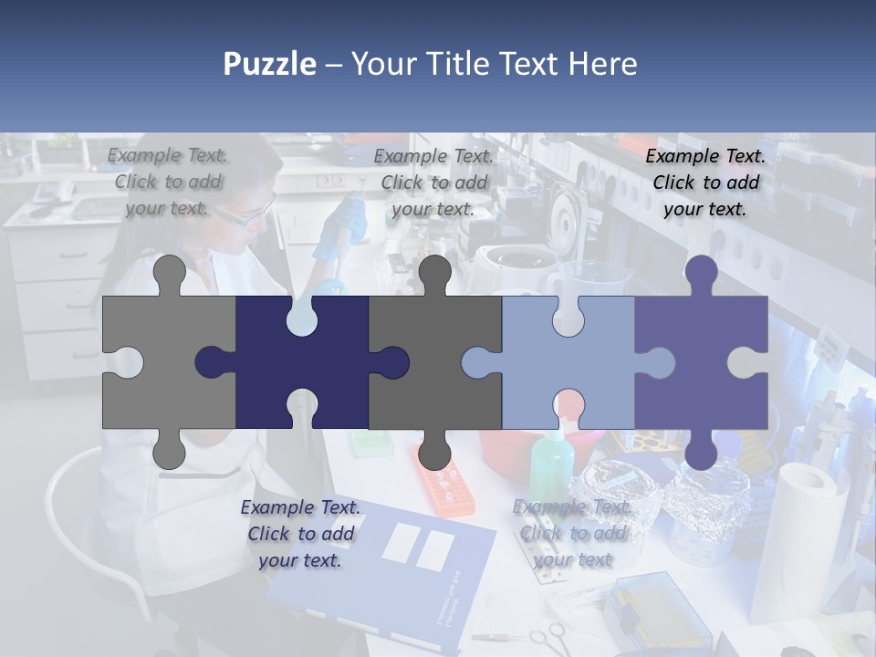 A Woman In A Lab Coat Is Doing Something PowerPoint Template