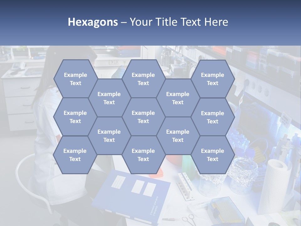 A Woman In A Lab Coat Is Doing Something PowerPoint Template