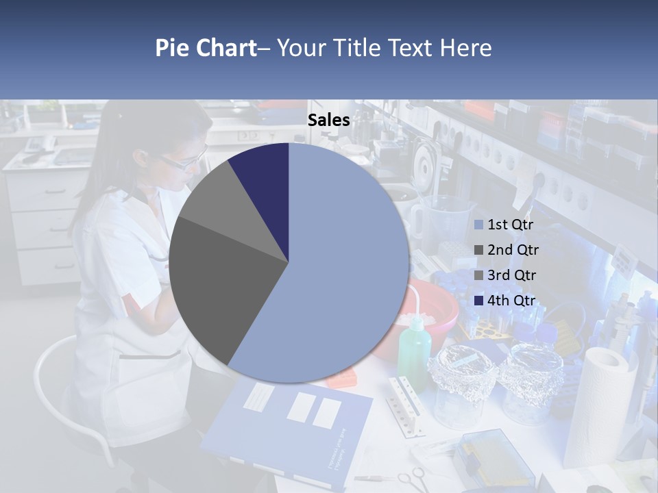 A Woman In A Lab Coat Is Doing Something PowerPoint Template