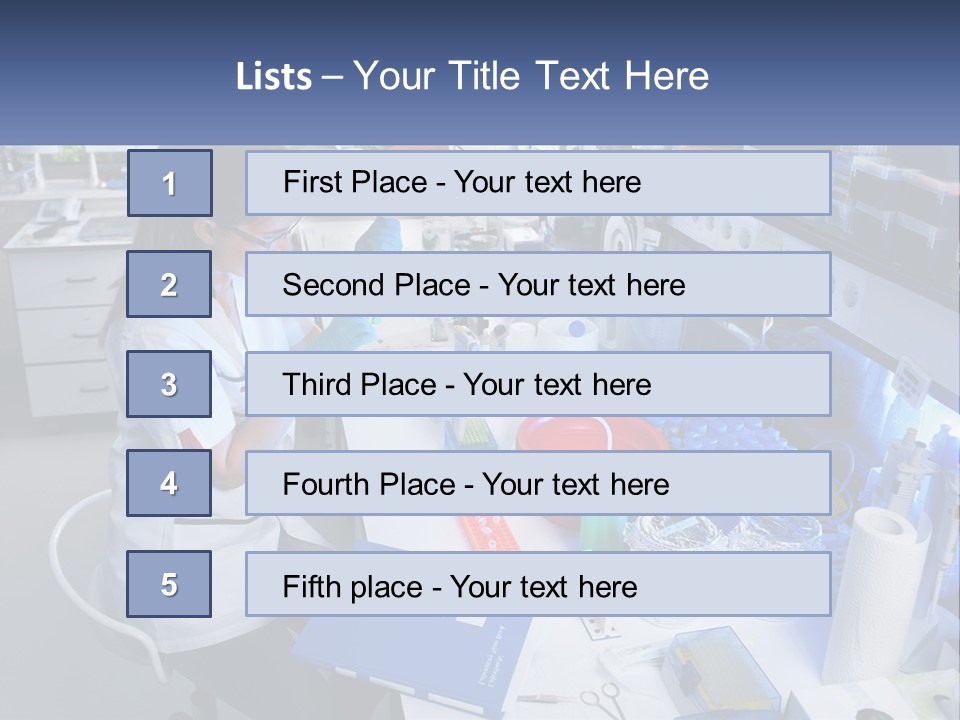 A Woman In A Lab Coat Is Doing Something PowerPoint Template
