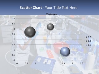 A Woman In A Lab Coat Is Doing Something PowerPoint Template