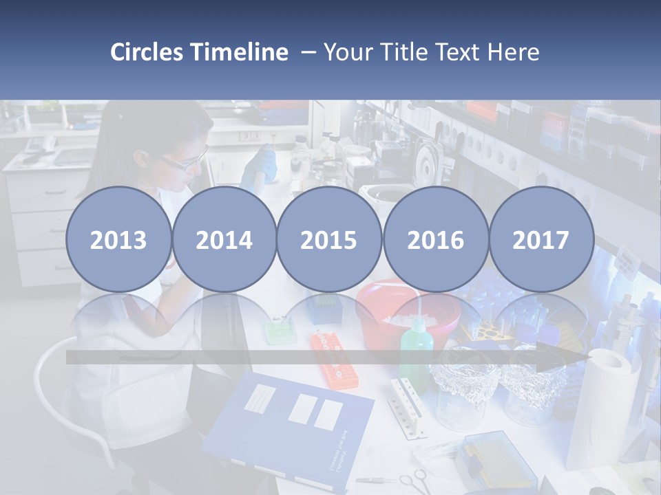 A Woman In A Lab Coat Is Doing Something PowerPoint Template