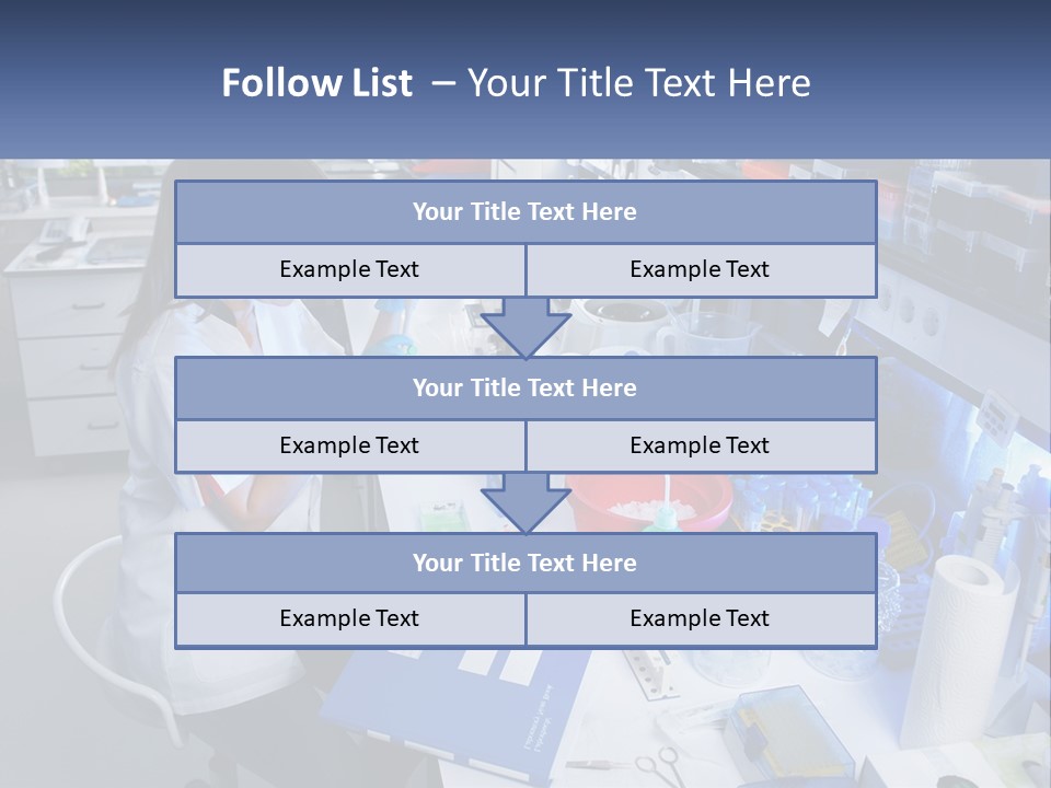 A Woman In A Lab Coat Is Doing Something PowerPoint Template