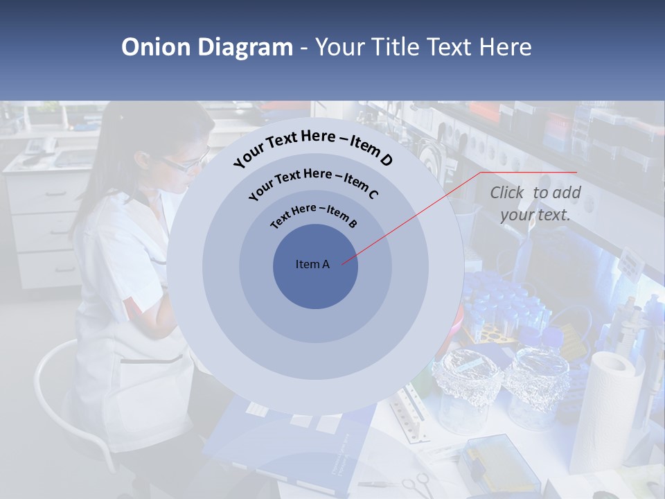 A Woman In A Lab Coat Is Doing Something PowerPoint Template