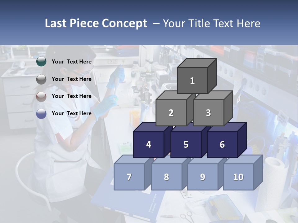 A Woman In A Lab Coat Is Doing Something PowerPoint Template