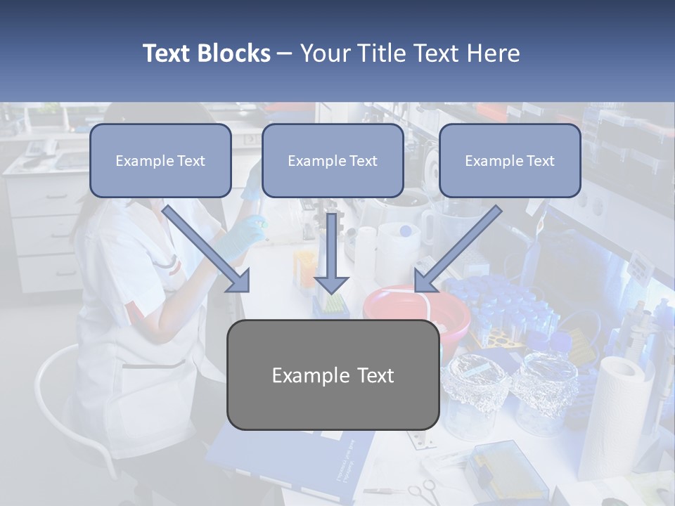 A Woman In A Lab Coat Is Doing Something PowerPoint Template