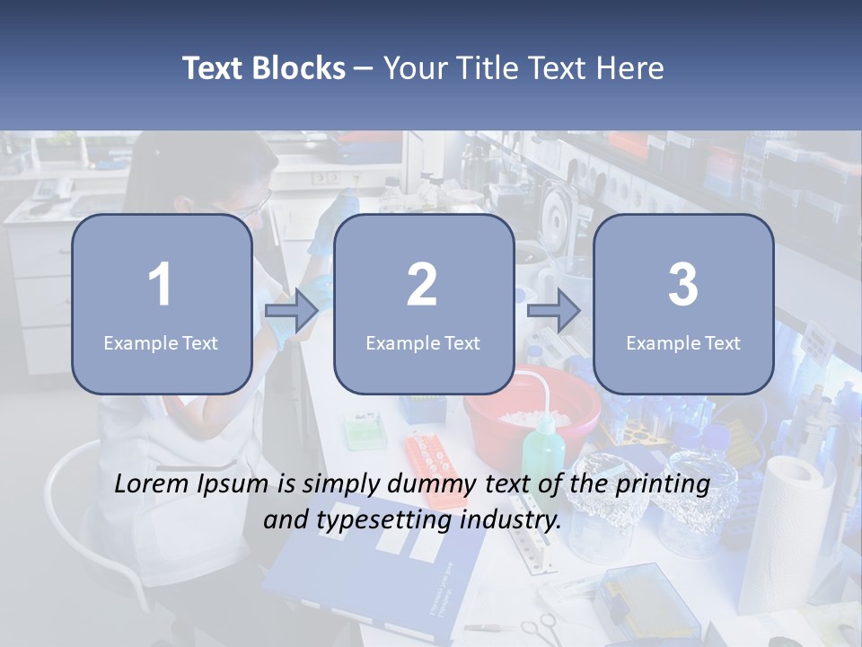 A Woman In A Lab Coat Is Doing Something PowerPoint Template