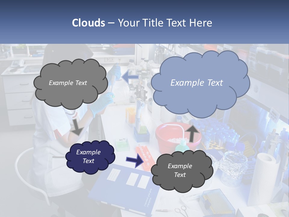 A Woman In A Lab Coat Is Doing Something PowerPoint Template
