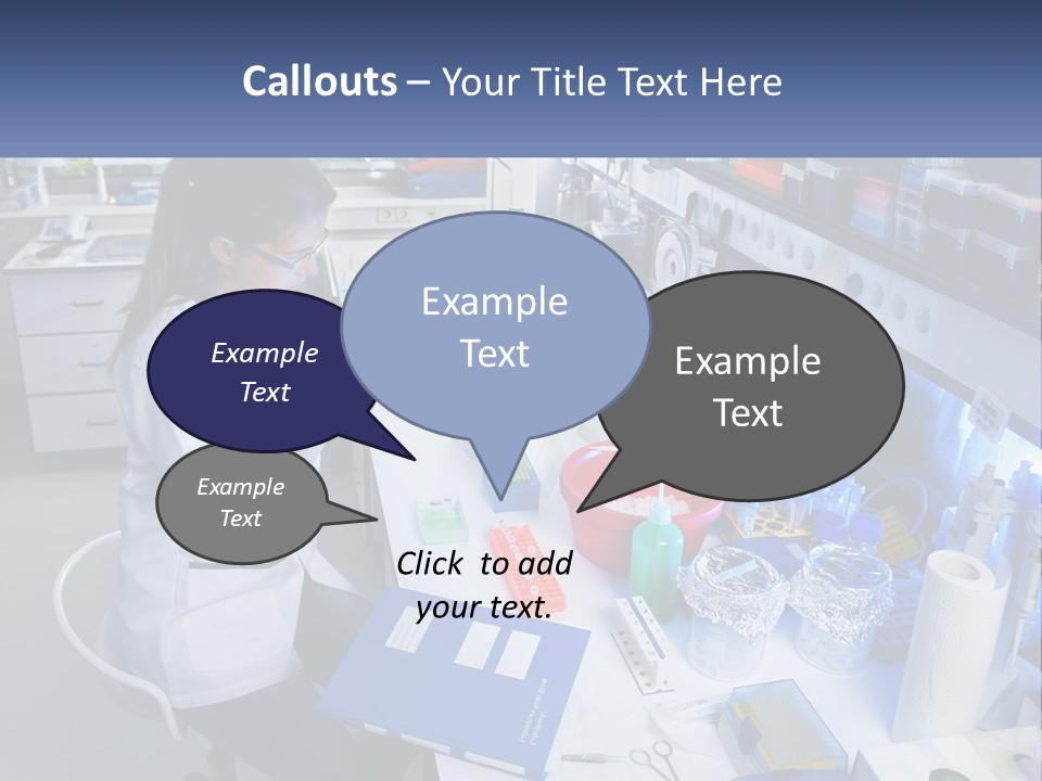A Woman In A Lab Coat Is Doing Something PowerPoint Template