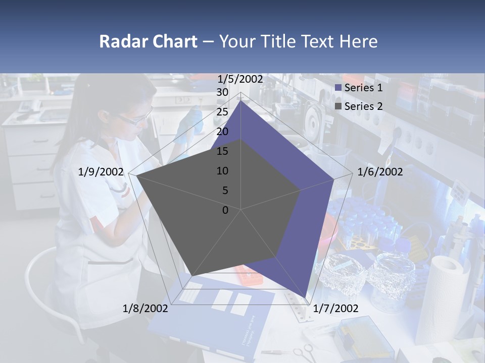 A Woman In A Lab Coat Is Doing Something PowerPoint Template