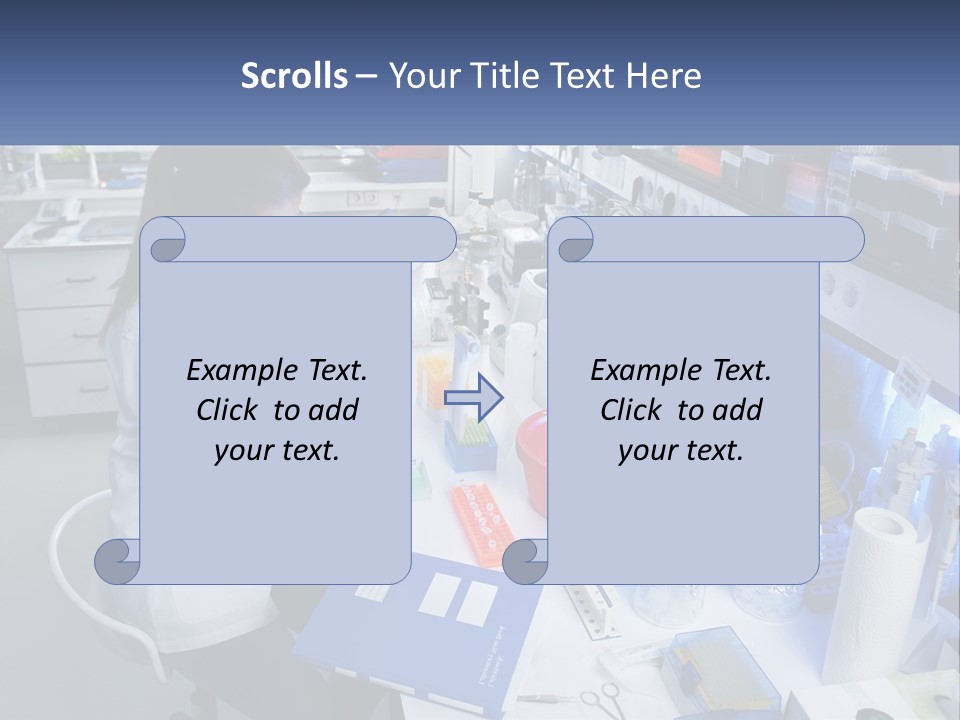 A Woman In A Lab Coat Is Doing Something PowerPoint Template