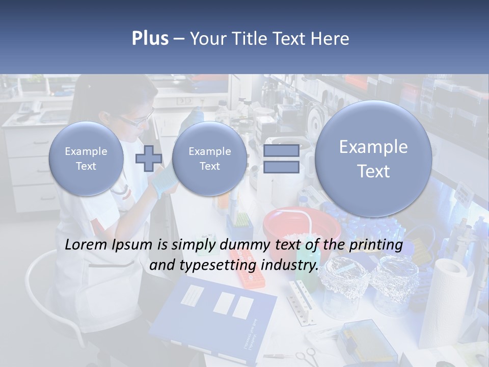 A Woman In A Lab Coat Is Doing Something PowerPoint Template