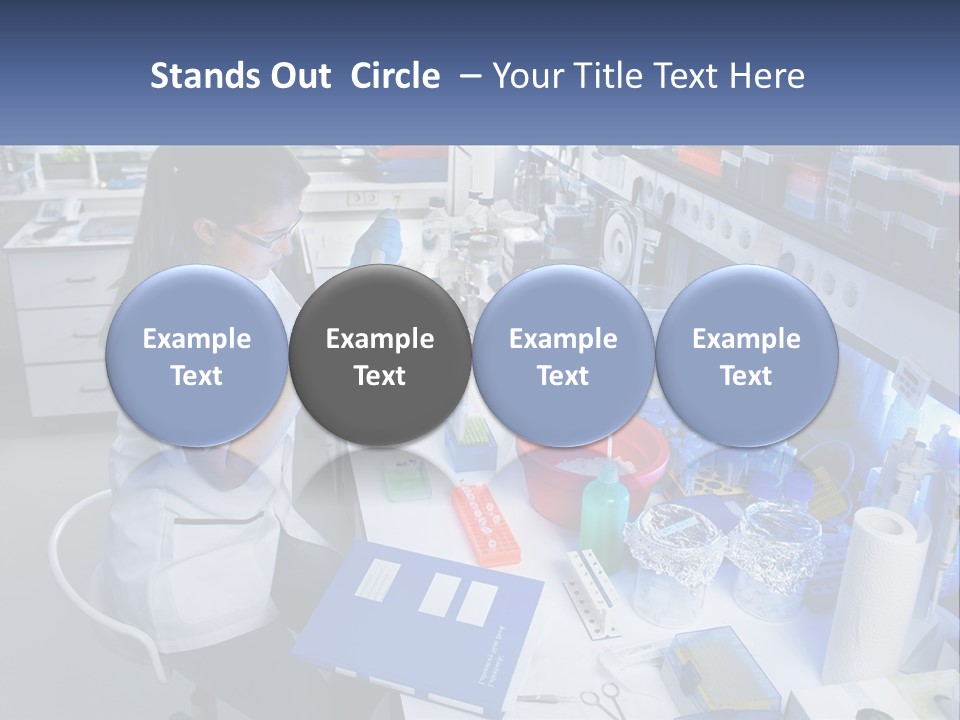 A Woman In A Lab Coat Is Doing Something PowerPoint Template
