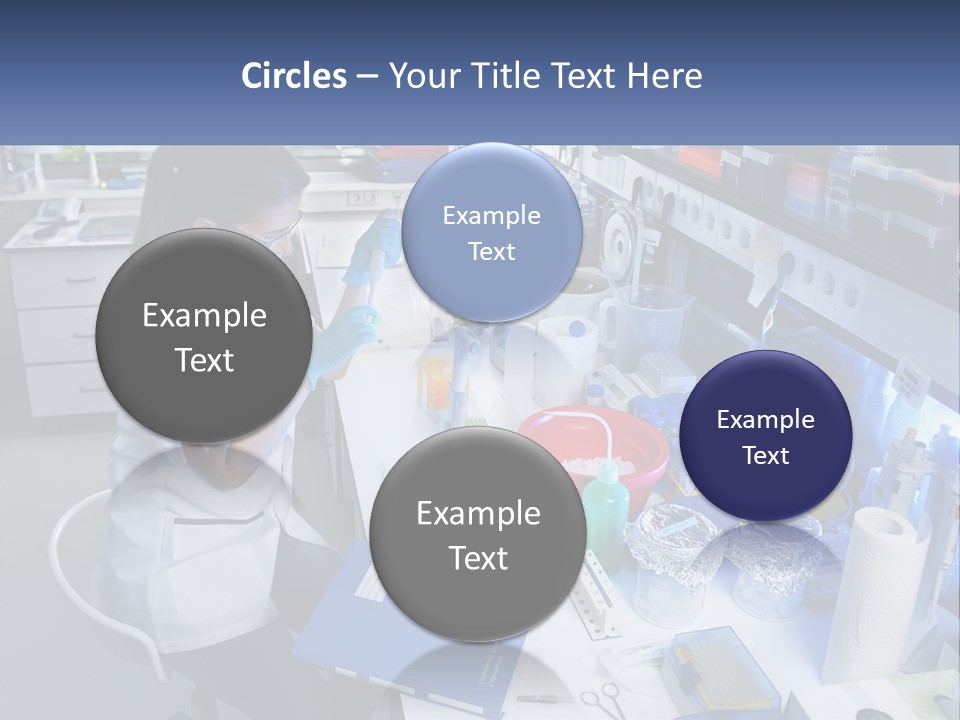 A Woman In A Lab Coat Is Doing Something PowerPoint Template