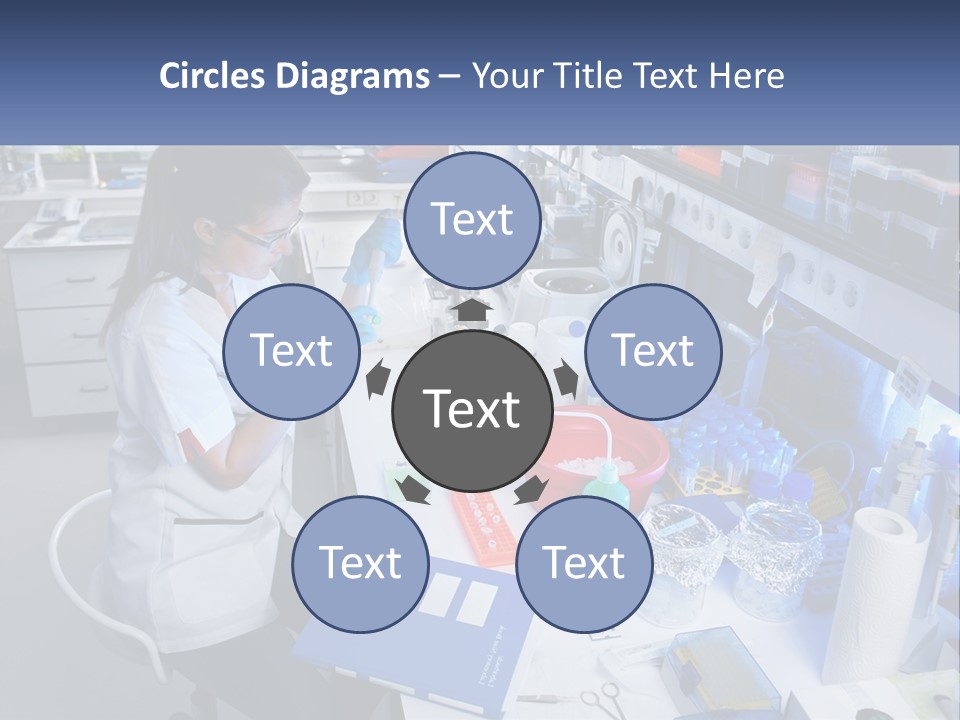 A Woman In A Lab Coat Is Doing Something PowerPoint Template