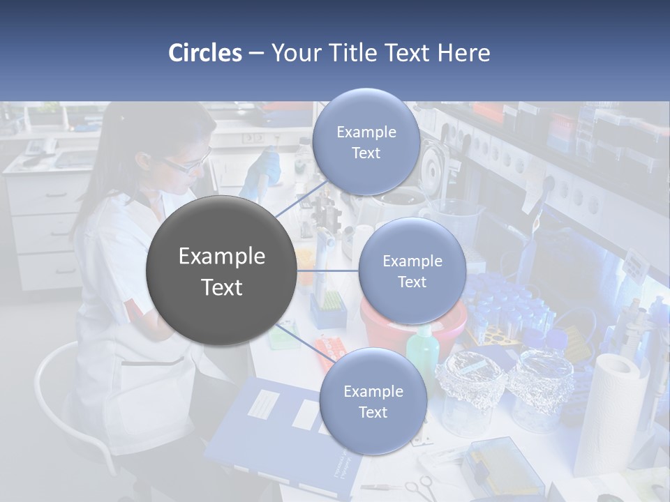 A Woman In A Lab Coat Is Doing Something PowerPoint Template