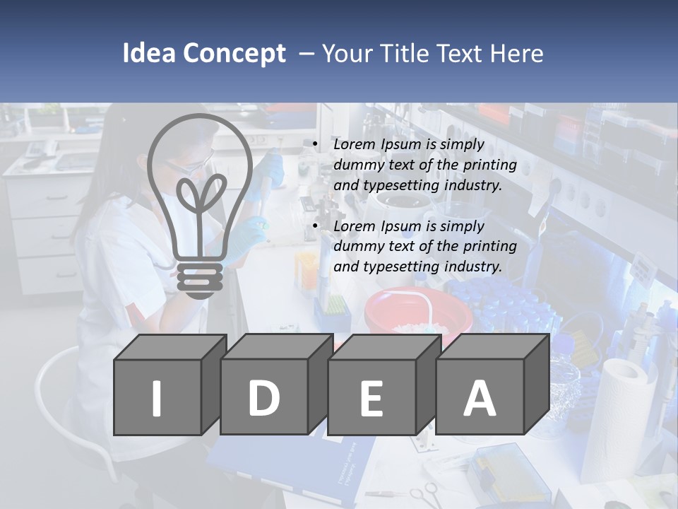 A Woman In A Lab Coat Is Doing Something PowerPoint Template