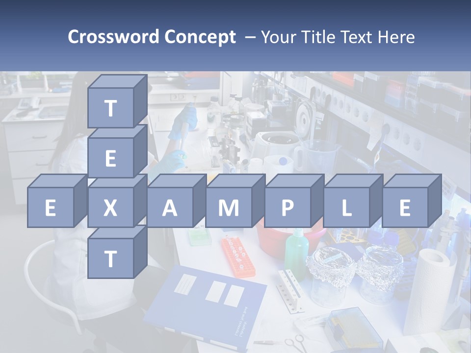 A Woman In A Lab Coat Is Doing Something PowerPoint Template
