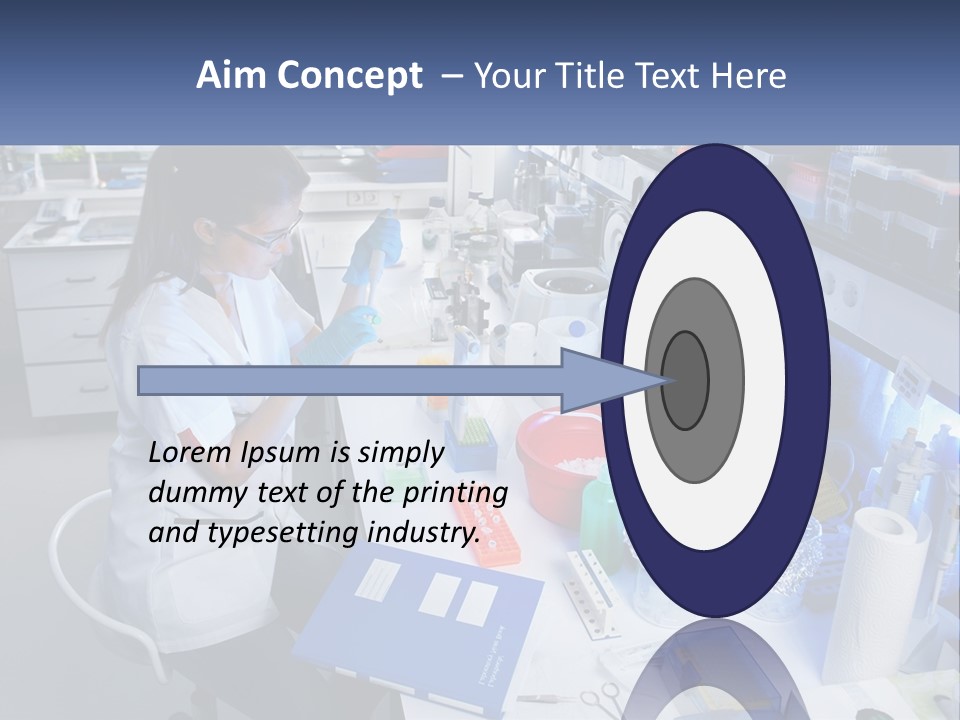 A Woman In A Lab Coat Is Doing Something PowerPoint Template
