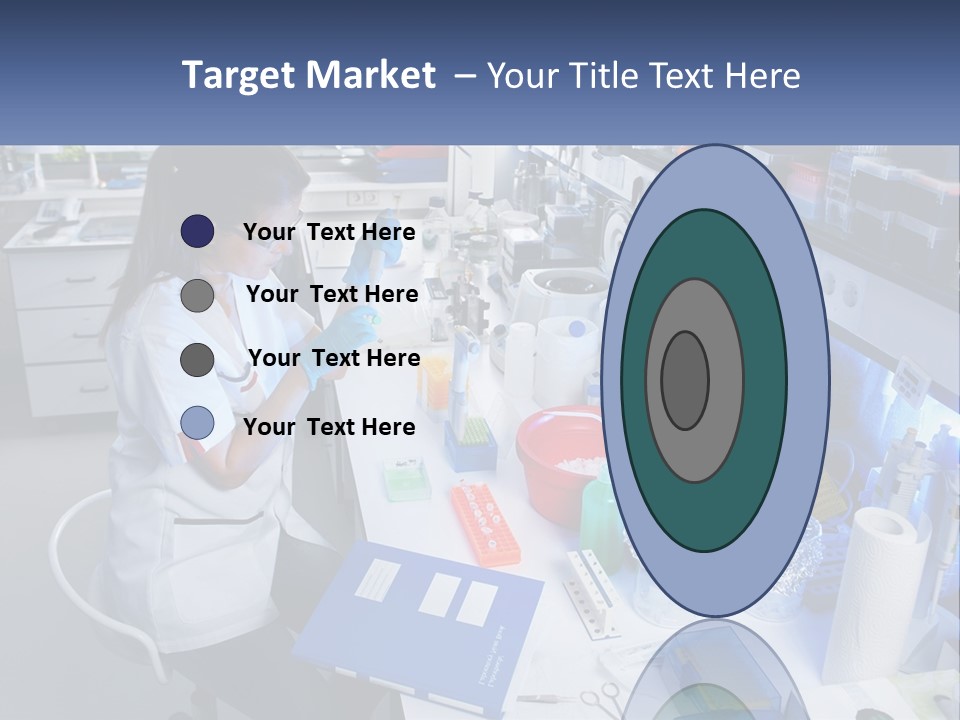 A Woman In A Lab Coat Is Doing Something PowerPoint Template
