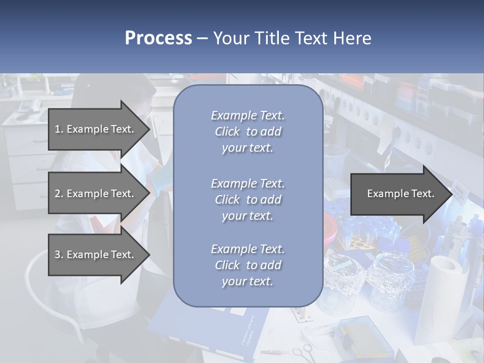 A Woman In A Lab Coat Is Doing Something PowerPoint Template