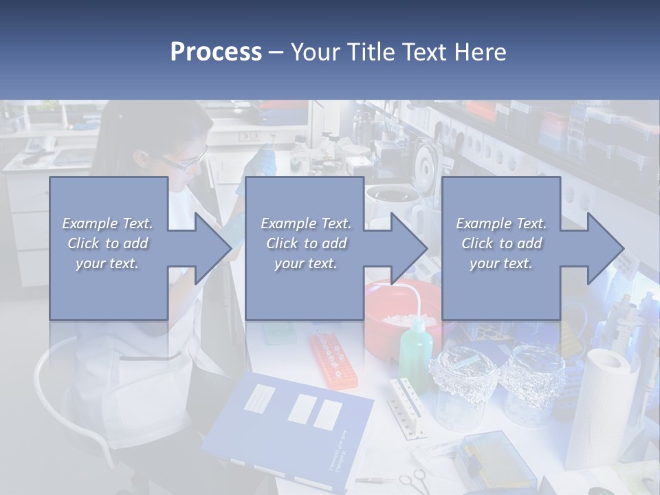 A Woman In A Lab Coat Is Doing Something PowerPoint Template