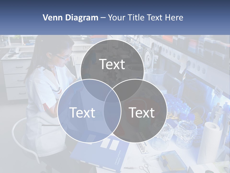 A Woman In A Lab Coat Is Doing Something PowerPoint Template