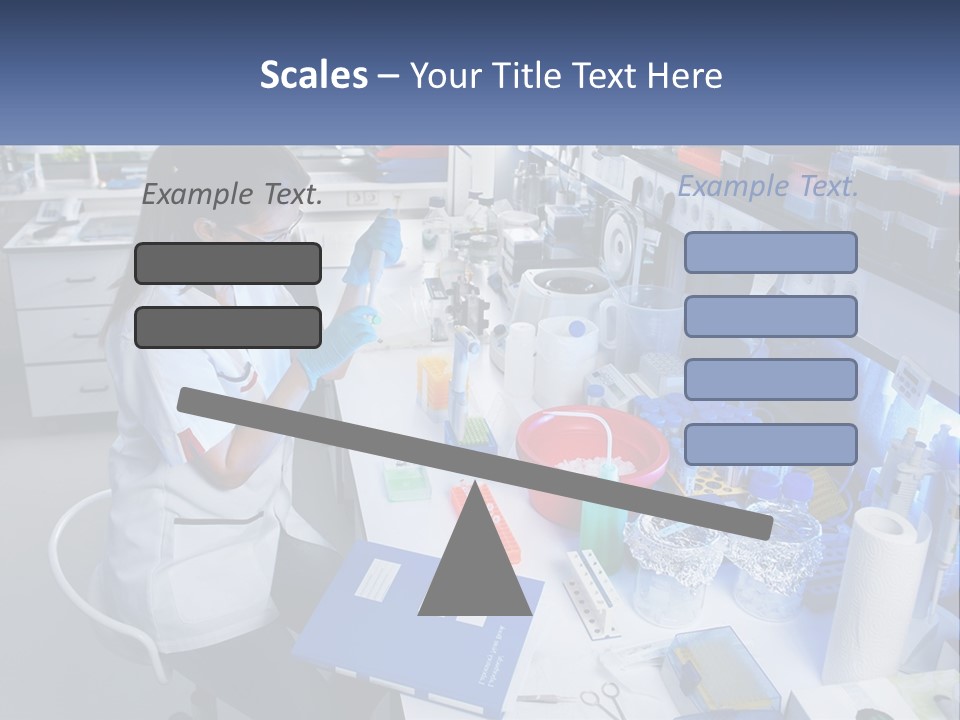 A Woman In A Lab Coat Is Doing Something PowerPoint Template
