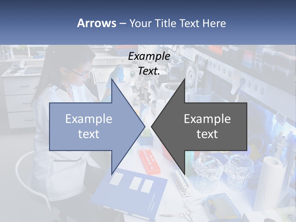 A Woman In A Lab Coat Is Doing Something PowerPoint Template