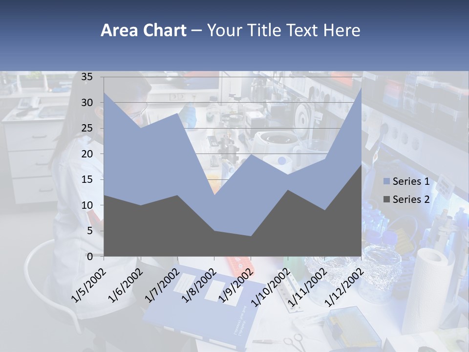A Woman In A Lab Coat Is Doing Something PowerPoint Template
