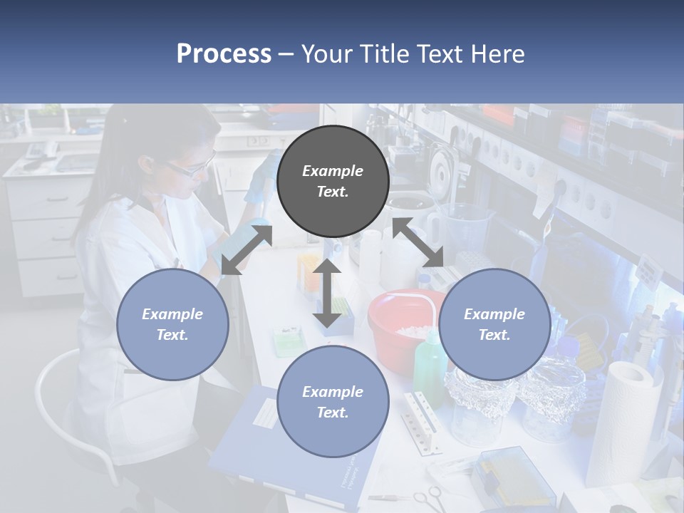 A Woman In A Lab Coat Is Doing Something PowerPoint Template