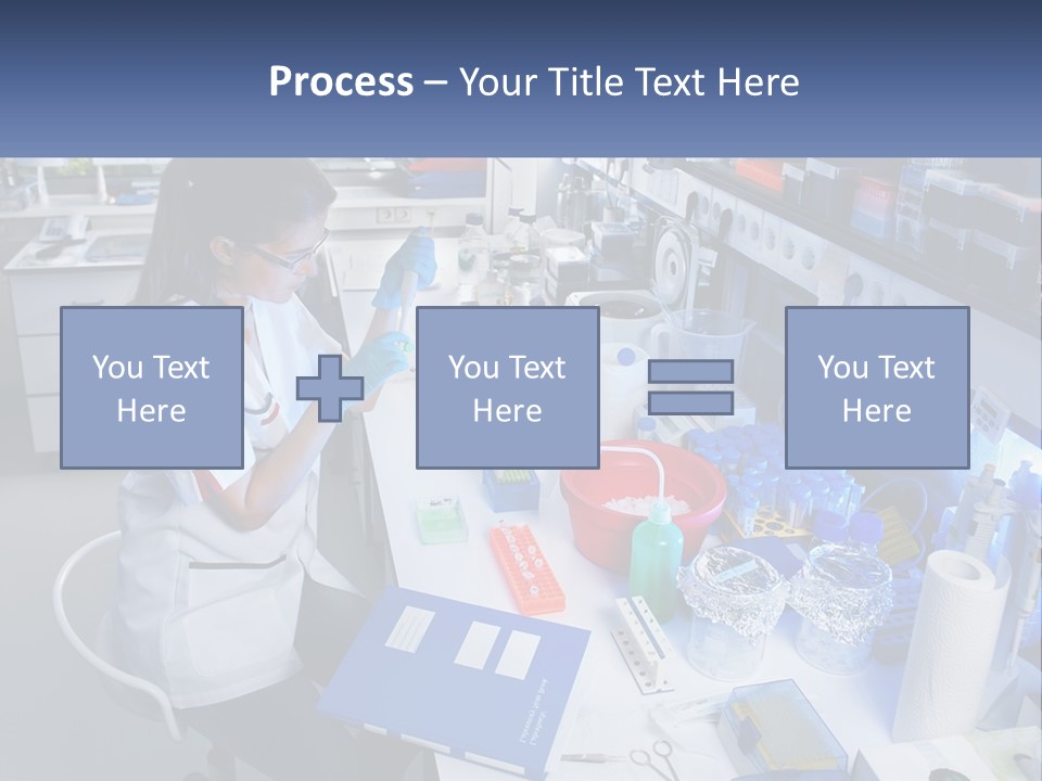 A Woman In A Lab Coat Is Doing Something PowerPoint Template