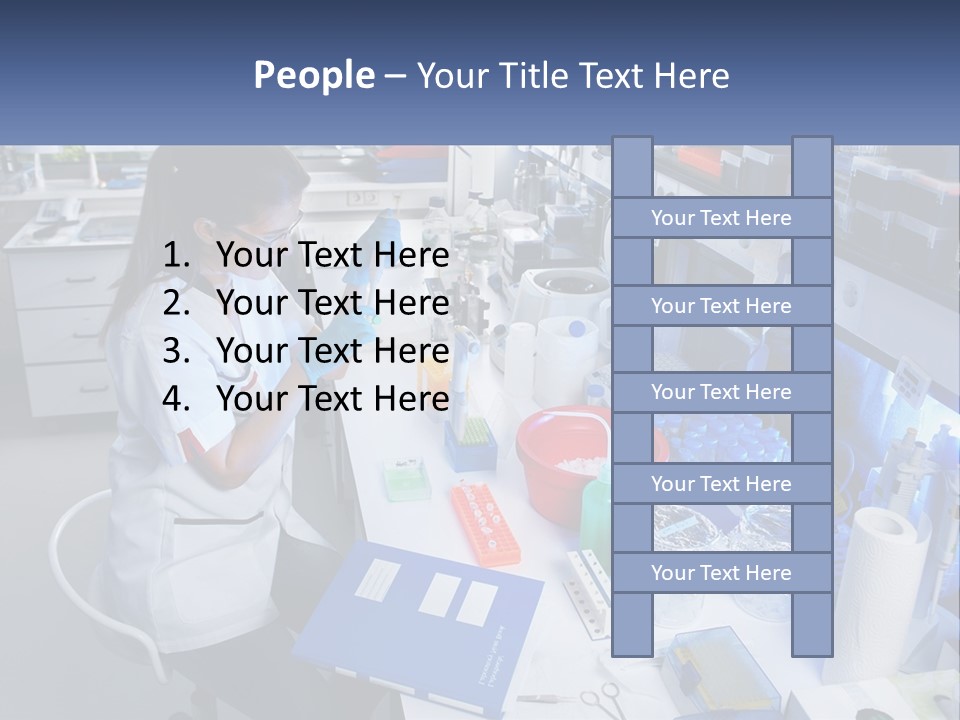 A Woman In A Lab Coat Is Doing Something PowerPoint Template