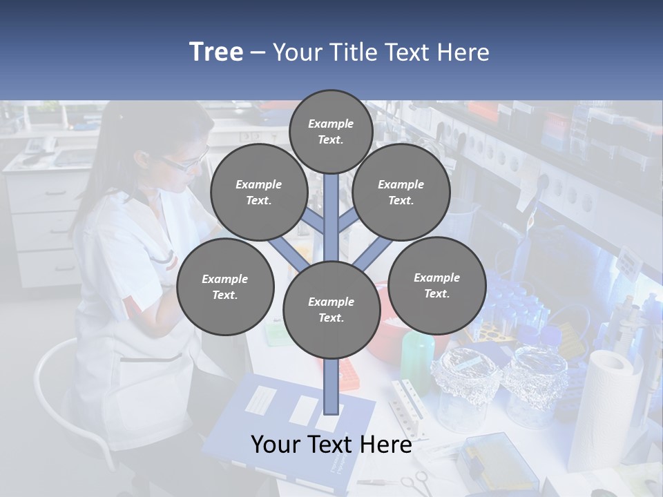 A Woman In A Lab Coat Is Doing Something PowerPoint Template