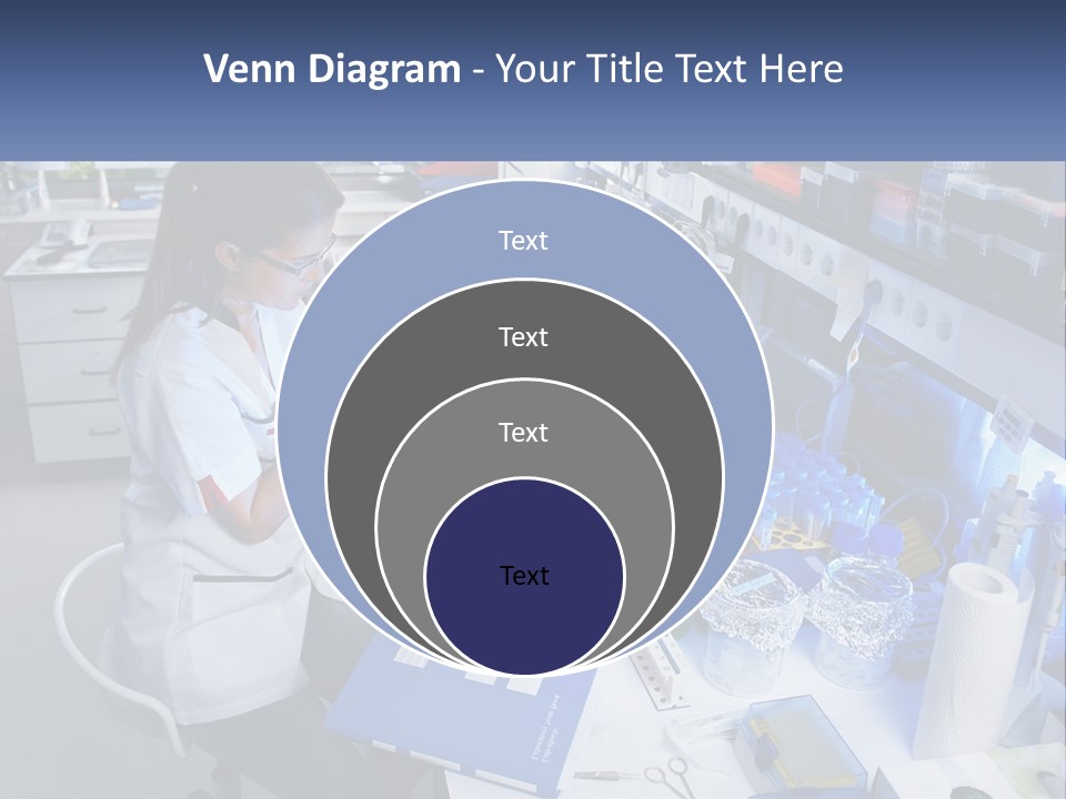 A Woman In A Lab Coat Is Doing Something PowerPoint Template