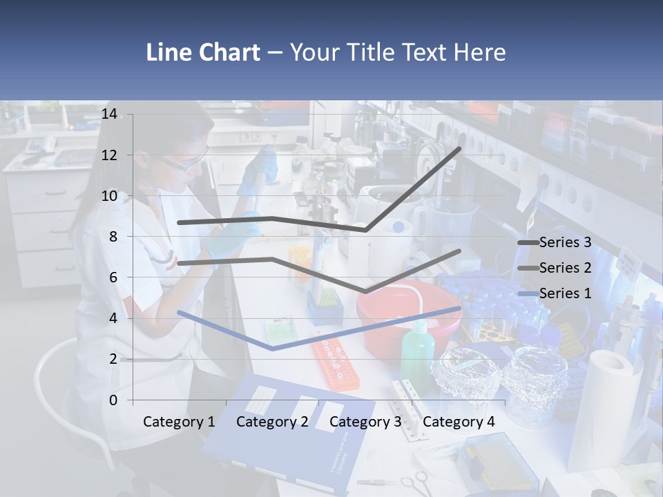 A Woman In A Lab Coat Is Doing Something PowerPoint Template