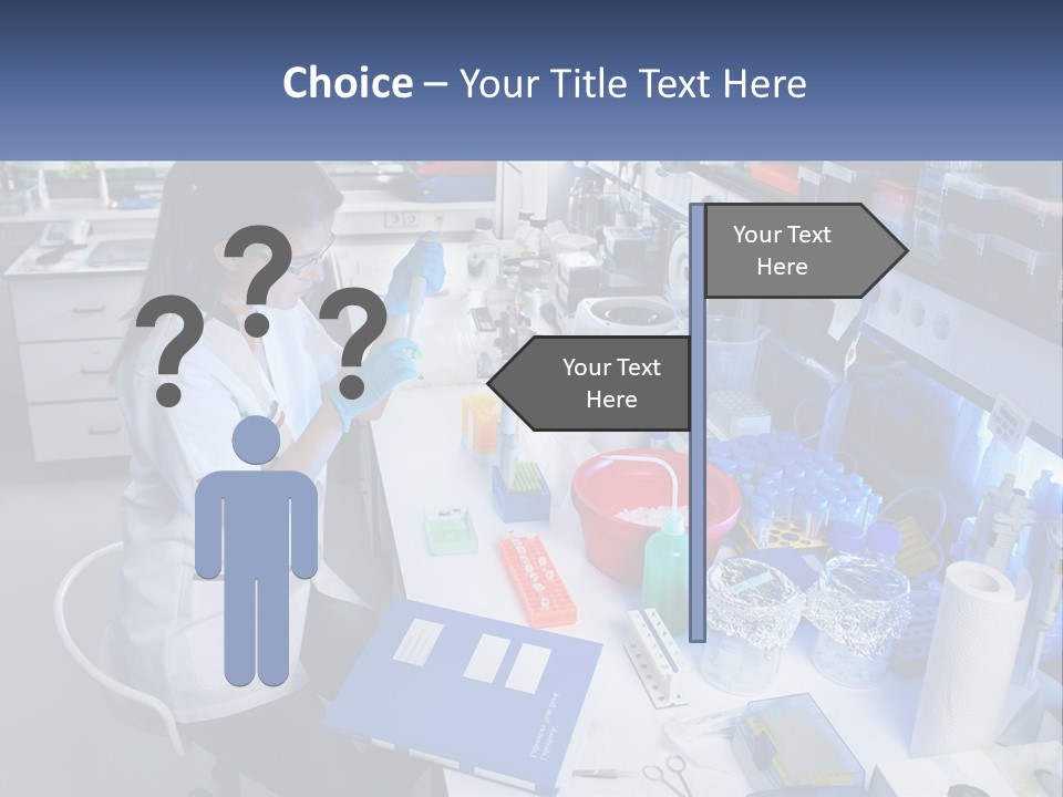 A Woman In A Lab Coat Is Doing Something PowerPoint Template