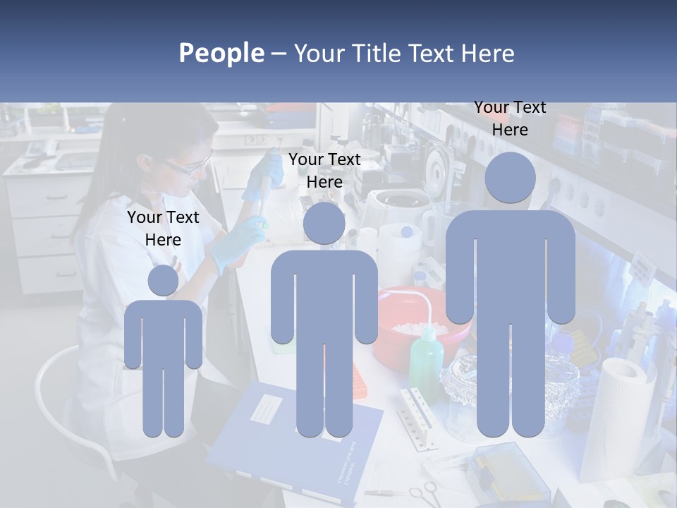 A Woman In A Lab Coat Is Doing Something PowerPoint Template