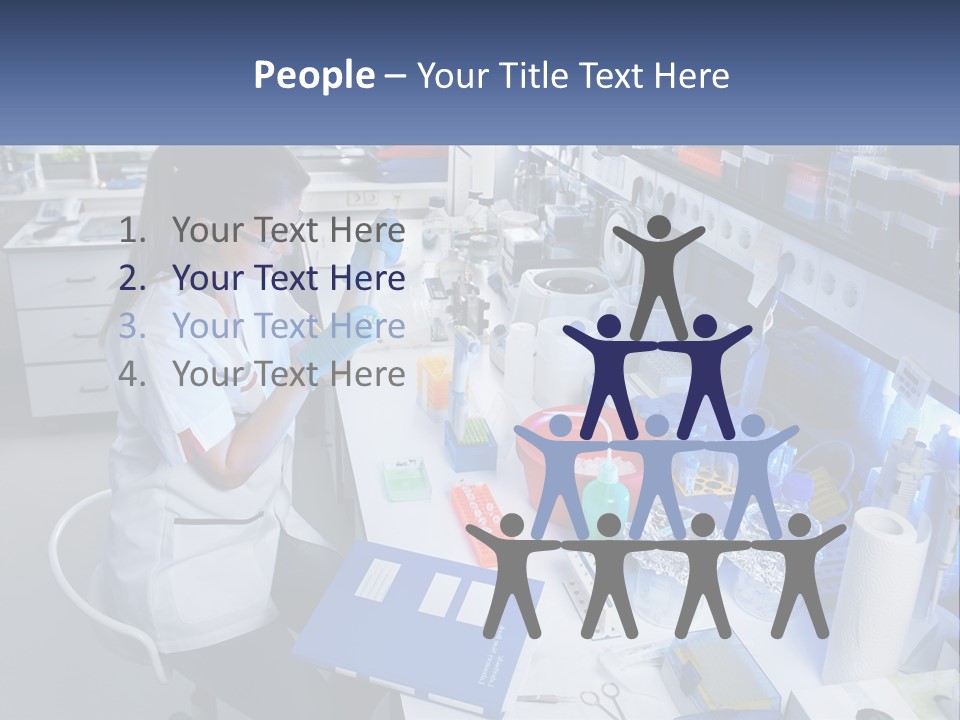 A Woman In A Lab Coat Is Doing Something PowerPoint Template