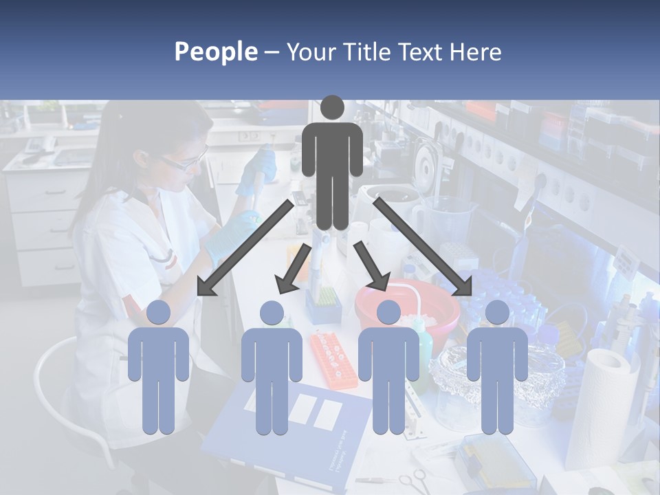 A Woman In A Lab Coat Is Doing Something PowerPoint Template