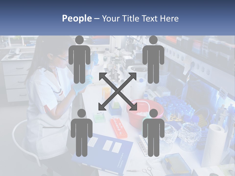 A Woman In A Lab Coat Is Doing Something PowerPoint Template