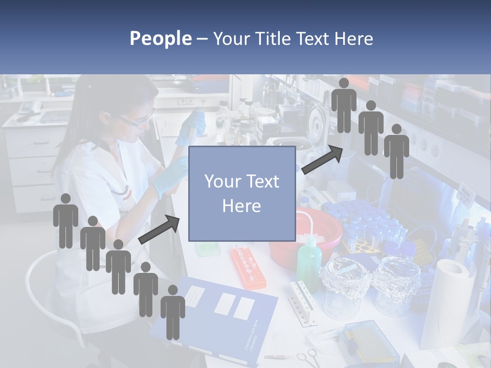 A Woman In A Lab Coat Is Doing Something PowerPoint Template