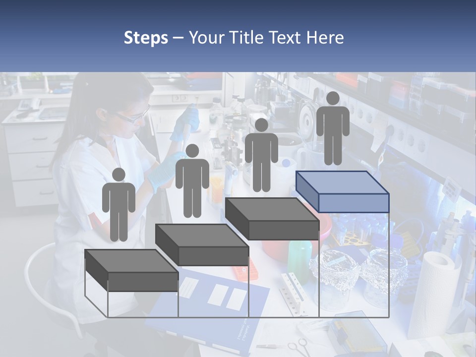 A Woman In A Lab Coat Is Doing Something PowerPoint Template