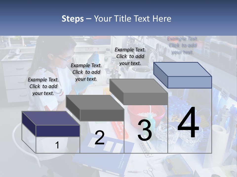 A Woman In A Lab Coat Is Doing Something PowerPoint Template