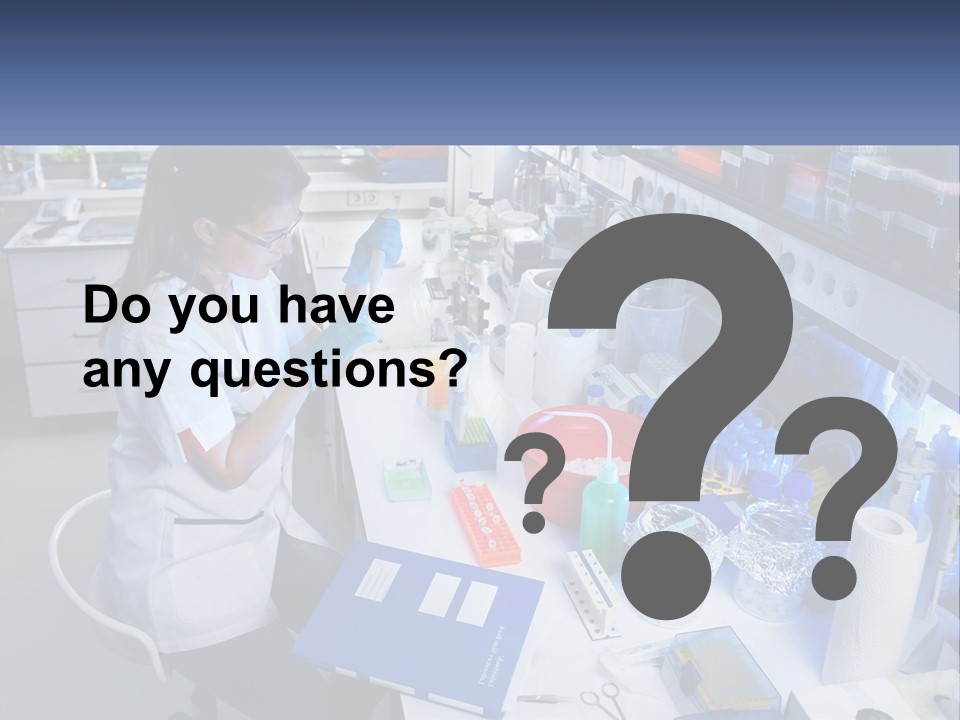 A Woman In A Lab Coat Is Doing Something PowerPoint Template