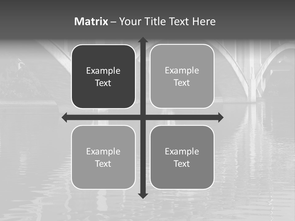 A Bridge Over A Body Of Water With Ducks In It PowerPoint Template